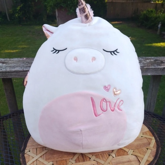 Squishmallow Raquel the White Unicorn 20" Pink Kellytoy Soft Plush LIKE NEW - Picture 3 of 13